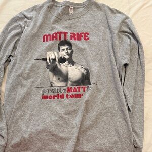 Jerzees Gray Graphic Long Sleeve Tee